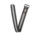20mm Fabric strap (Black/Grey) with Silver Buckle