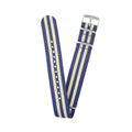 20mm Fabric strap (Blue/Beige) with Silver Buckle
