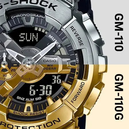 CASIO G-SHOCK WATCH STEEL BEZEL GM-110-1ADR