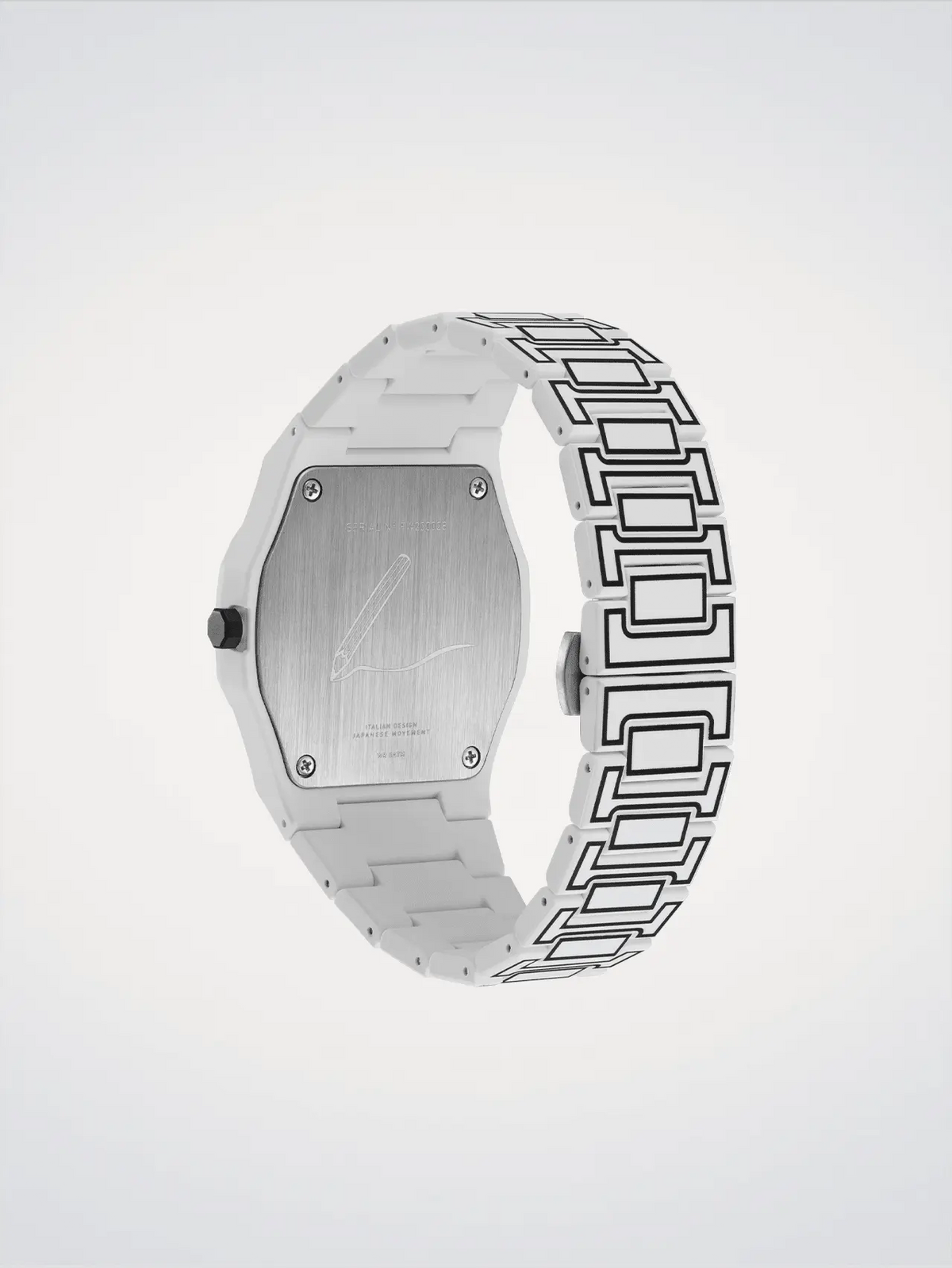 D1Milano Polycarbon White Sketch 40MM D1-PCBJ34