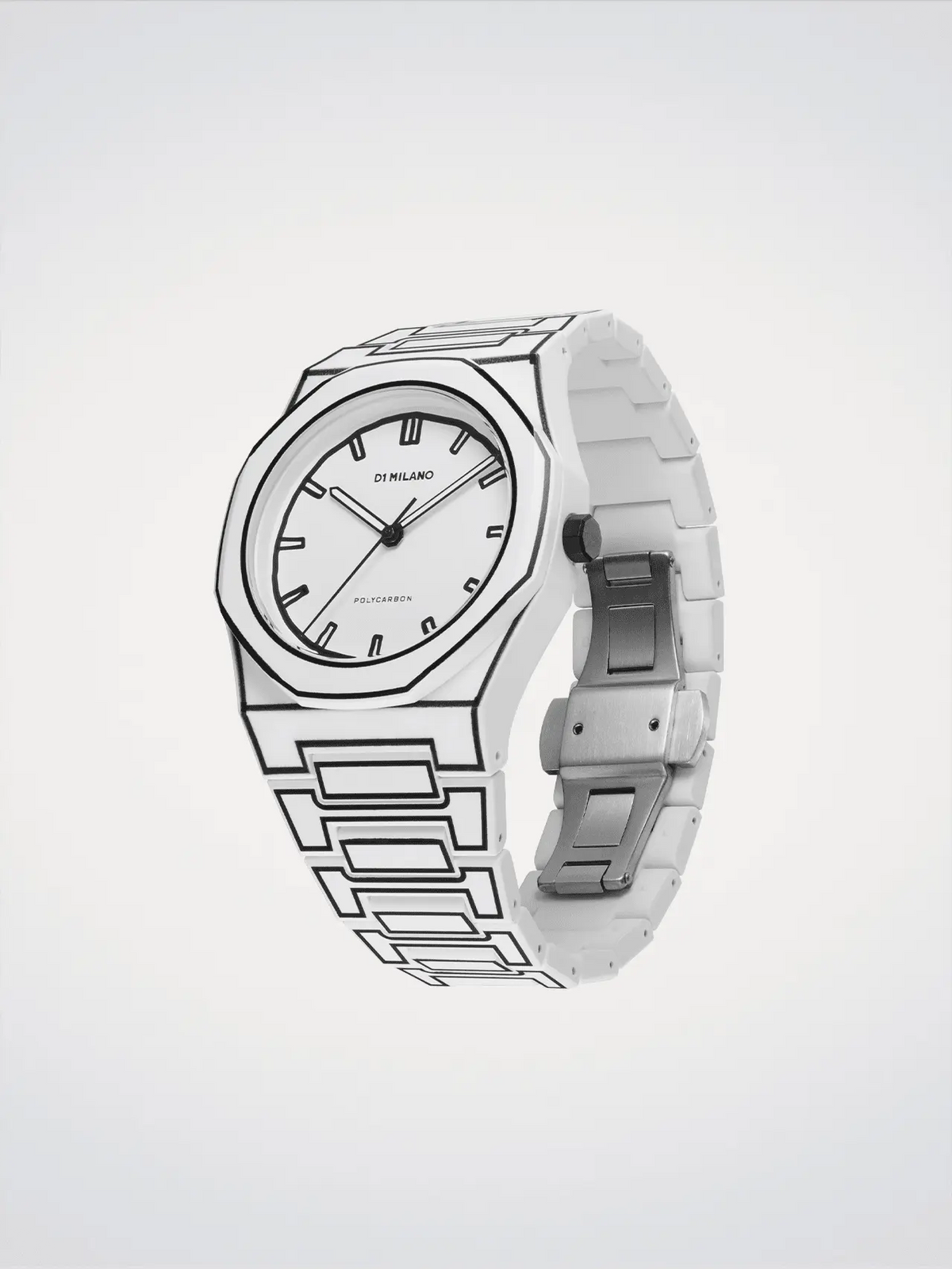 D1Milano Polycarbon White Sketch 40MM D1-PCBJ34