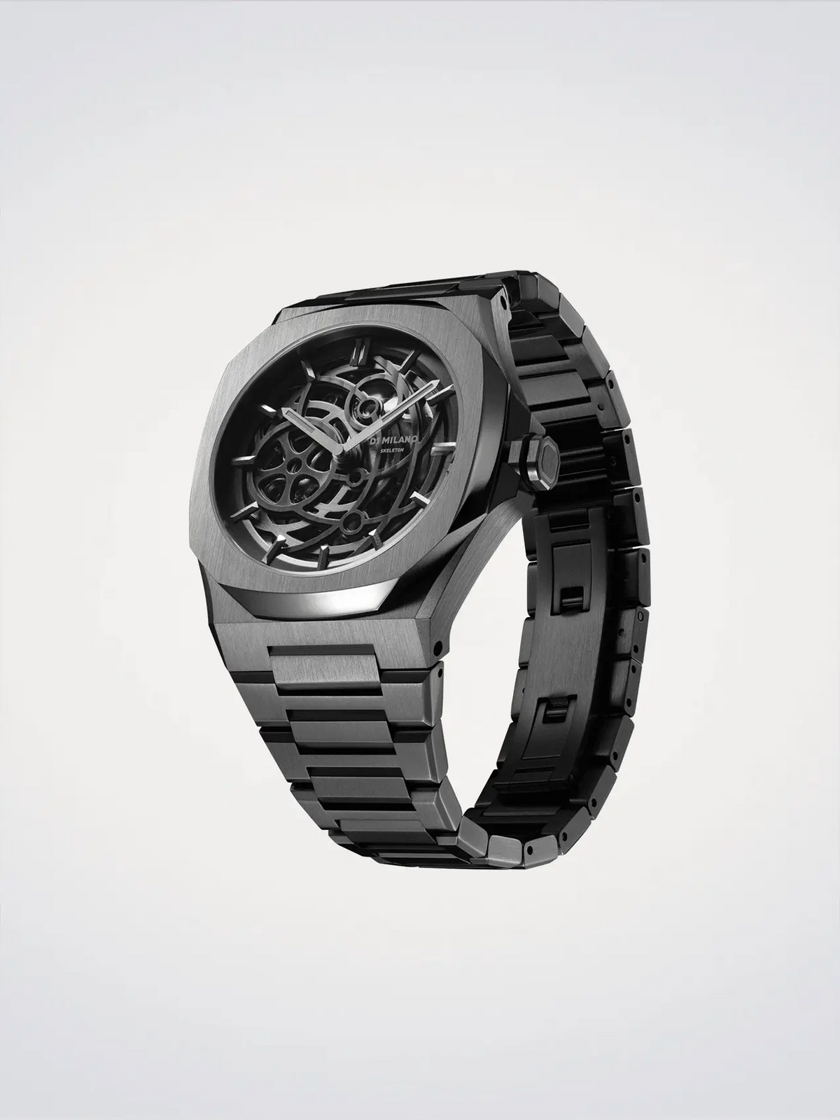 D1Milano Skeleton Gun Metal 41MM D1-SKBJ11