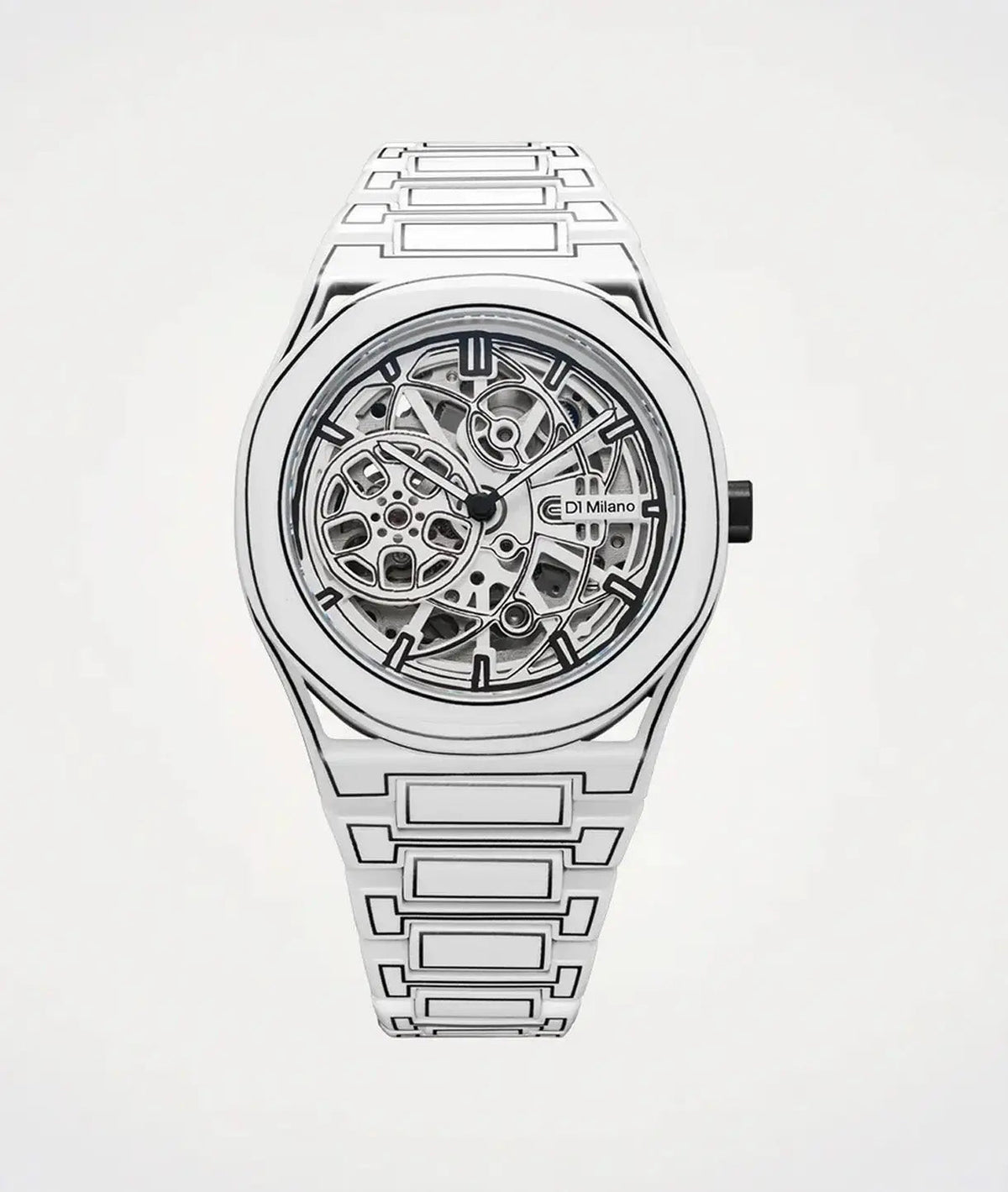 D1Milano White Sketch Skeleton Watch 40.5MM D1-SKBJ20