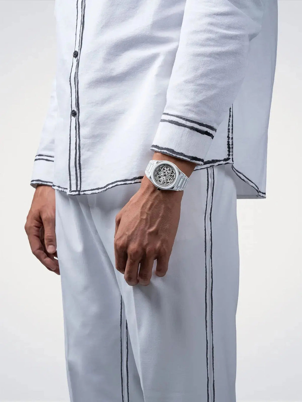 D1Milano White Sketch Skeleton Watch 40.5MM D1-SKBJ20
