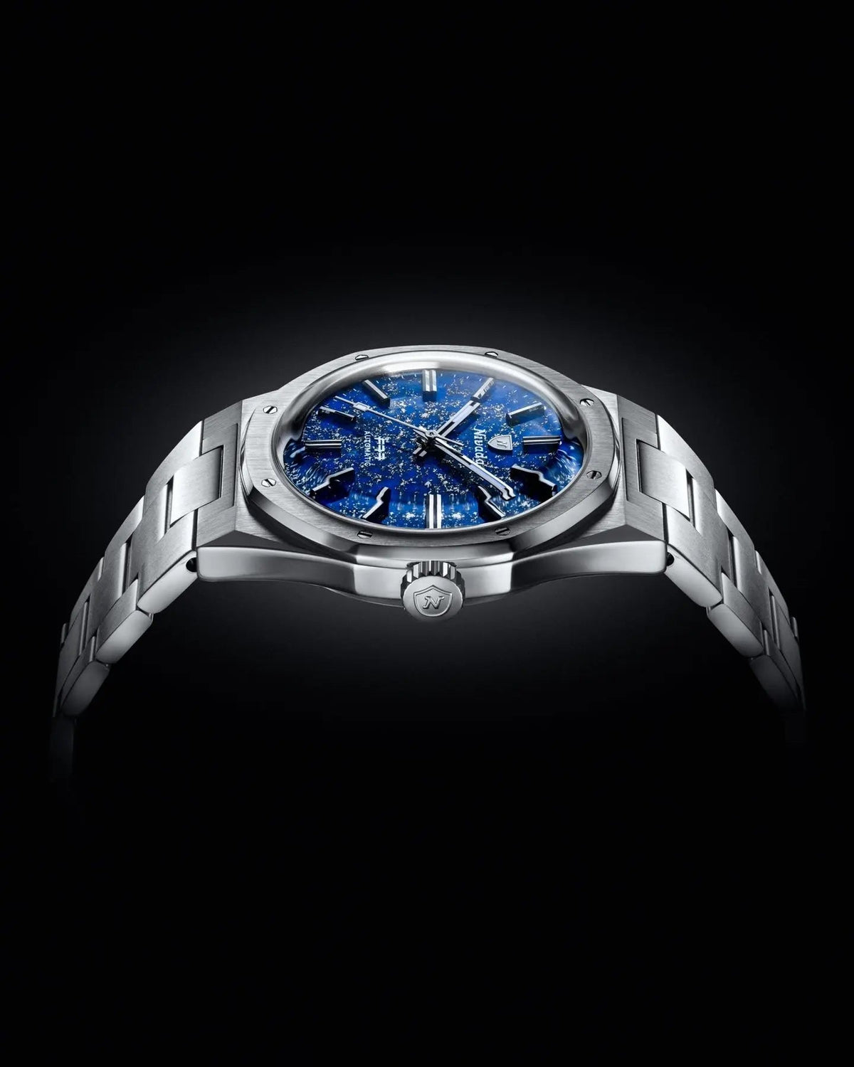 NIVADA GRENCHEN AUTOMATIC F77 STAINLESS STEEL LAPIS LAZULI 37MM 68009A77